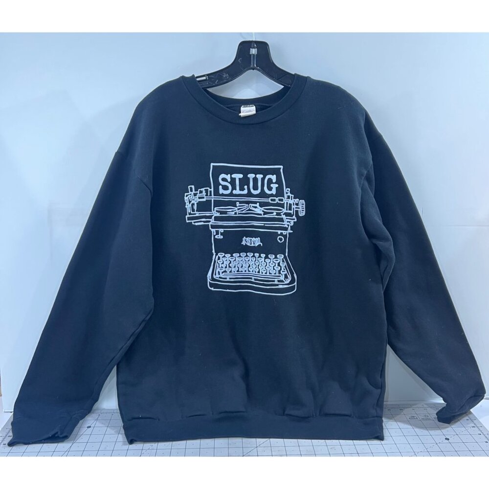 Slug Magazine SLC Utah Black Sweatshirt Typewriter Graphic Am. Apparel Men's L - Picture 2 of 9
